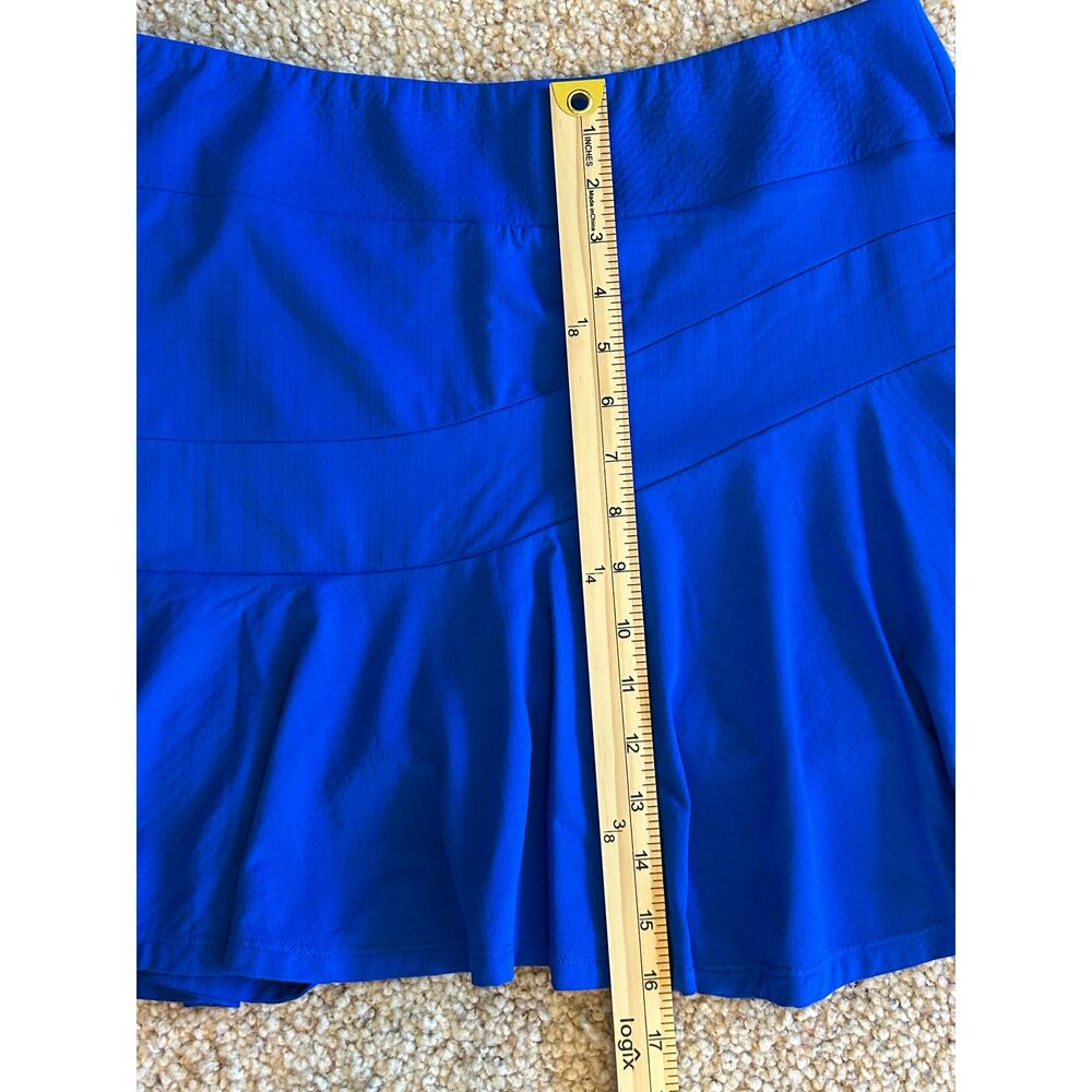 IBKUL Flounce Tennis Skirt Skort Royal Blue UPF 50+ Size Large - Picture 6 of 9